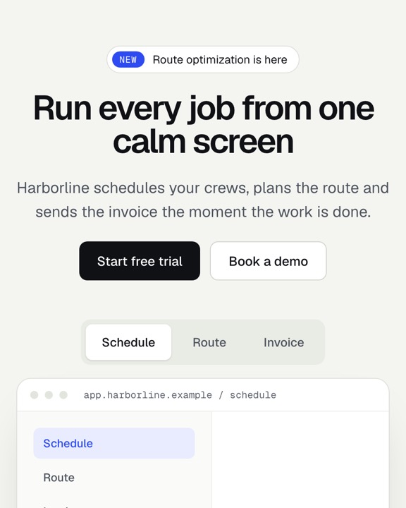 Screenshot of the Hero / Product tour section