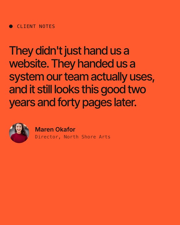 Screenshot of the Testimonial / Scroll-Highlight Quote section